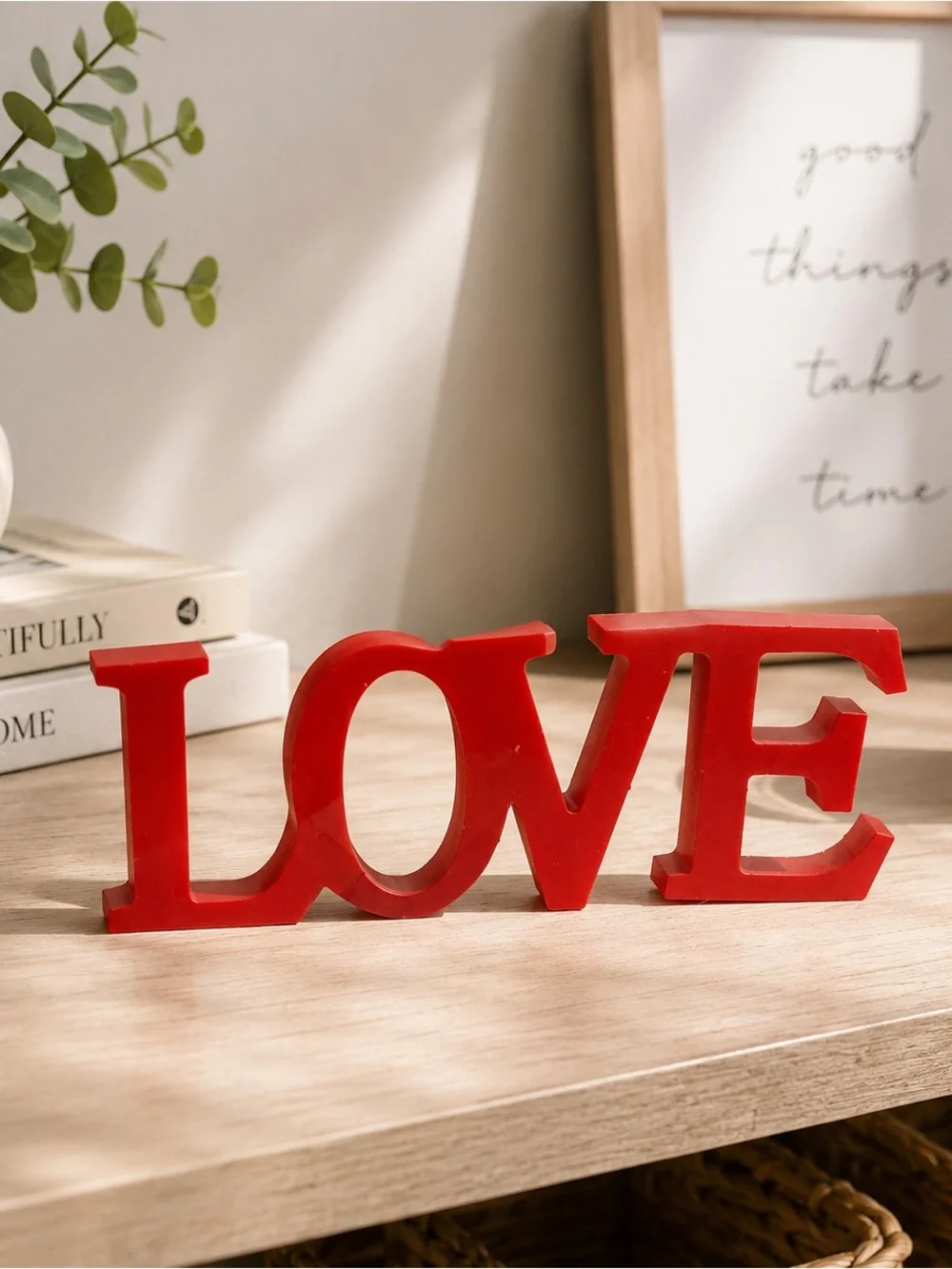 Red LOVE Decorative Accent for Shelves and Tables